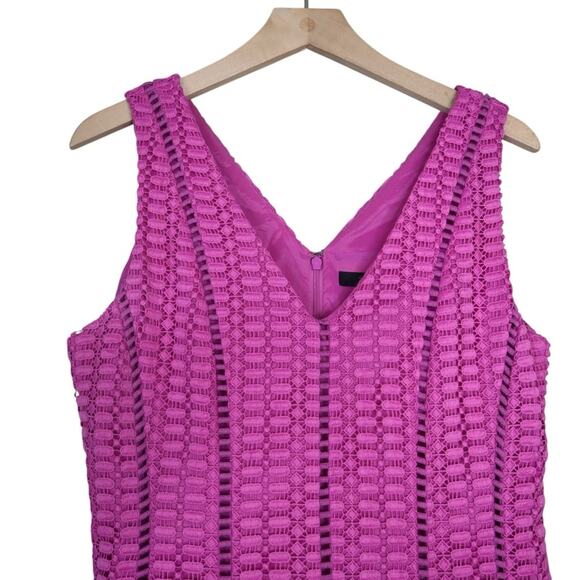 J. Crew Womens 10 Pink V-Neck Fit & Flare Lined Dress - Picture 3 of 9